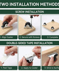 Two methods for installing 12 Piece Small Caster Wheel Set With Low Profile Soft Rubber Fixed Casters For Furniture And Diy Projects Includes 8 Pieces 0.5 Inch And 4 Pieces 1 Inch Non Swivel For Under Bed Drawers Cabinets And Carts on wood, using screws or tape.