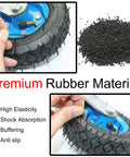 Close-up of Smooth Rollin Industrial Pneumatic Caster Wheels with high elastic rubber tires for heavy duty use.