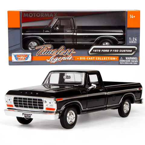 Ford F150 1 24 Diecast Collectible Model Truck Black With Opening Doors And Detailed Interior Slick Premium Rubber Tires