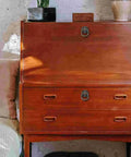 Vintage European Copper Cabinet Knob Set for Drawers and Dressers Retro Radiating Dot Ring Design installed on wooden cabinet