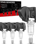 Preprogrammed 433MHz TPMS Sensor Compatible With BMW 228I 230I 320I 328I 330I Xdrive Plug And Play No Coding Required Straight Up Quick Swap Oe Number 36106856209 Ready To Roll set with four sensors and packaging.