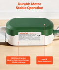 Condensate Pump With Automatic Safety Switch For Air Conditioners Dehumidifiers HVAC Furnaces And Ice Makers Delivers Nine Point Six GPH Up To 33 Feet Lift 100 To 230 Volt Ultra Quiet 21 DB No Fuss Drainage For Long Distance And Uphill Runs. ABS condensate pump with green cover and safety switch