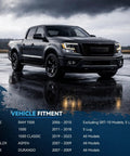 Grey Dodge Ram 1500 parked with vehicle fitment list including Ram 1500, Ram 1500 Classic, Aspen, Durango models by year