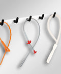 Pro Grade Drain Hair Remover Kit With 6 Long Drain Snakes, 1 Metal Clog Remover And 2 Cleaning Brushes on hooks.