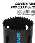 Close-up of a bi-metal hole saw from the 11-Piece Bi-Metal Hole Saw Kit With 7 Hole Saws From 3/4 To 2-1/2 In