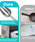 Heavy Duty Stainless Steel Ice Scoop With Magnetic Hook For Freezer Built To Last Rust Resistant 304 Stainless Steel Durable