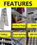 Foldable Lightweight Gravity Roller Conveyor For Warehouse Logistics Portable Guided Pulley Track with folding hinge details.