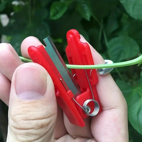 Thumb Knife And Pruning Shears For Leaf Trimming And Fruit Picking In The Garden Lightweight Snips With Precision Stainless Steel Blades And Ergonomic Grip For Easy One Hand Use Indoors And Outdoors Red