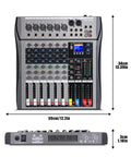 Front and side view of Eight Channel Pro DJ Mixer With Individual Channel Control And USB Recording To Computer Beefy All Metal Build