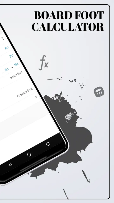 Close-up of the Straight Up The Go To Board Foot Calculator Tool For Lumber Yard Management displaying calculation features on a smartphone.