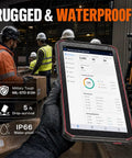 Tough As Nails Eight Inch Rugged Android Tablet With Integrated 1D 2D Barcode Scanner in wet warehouse environment.
