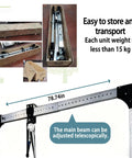 Space Saving Portable Gantry Crane With Fully Adjustable Height And Width Heavy Duty Shop Hoist For Cramped Garages And Workshops Smooth Overhead Lifting For Low Ceilings No Sweat Rig Up with compact storage and adjustable beam.
