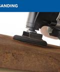 3.5 Amp Oscillating Tool Kit With Tool-Less Accessory Change, 12-Piece Set sanding wood surface in renovation