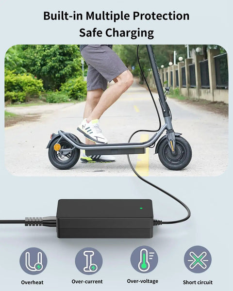 42V 2A Replacement Charger For Gotrax Electric Scooters Compatible With Apex Eclipse G2 G3 G4 Tour XP Rival GXL XR Elite XR Ultra Astro G Pro 3 Wheel And More