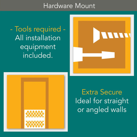 Hardware Mounted Pet Passage Gate installation tools and secure fit for straight or angled walls, ensuring pet safety.