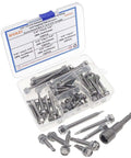 Self Drilling TEK Screws Kit For Metals In 410 Stainless Steel with Hex Head M6.3 Threads, assorted lengths in a plastic case