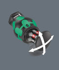 Compact Stubby Screwdriver Set with 6 Magnetic Bits in Integrated Magazine, ergonomic handle, bits visible, gray background.