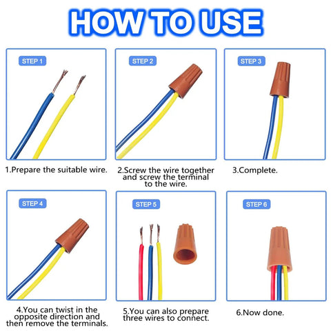 Step-by-step guide on using the 150 Piece Wire Caps And Connectors Kit With Springs For A No Brainer, Stable Twist On Connections