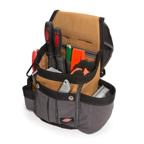 8 Pocket Padded Tool Belt And Utility Pouch With Adjustable 3 Inch Belt Tough As Nails Canvas Build In Tan And Grey