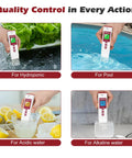 Water pH Meter With Color Display And Dual Data Readout, Easy ATC pH Tester used in hydroponics, pool, acidic, and alkaline water