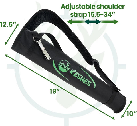 Back Archery Quiver Holder With Adjustable Strap And Belt Clip For Arrows Ideal For Bow Hunting And Target Practice Dimensions