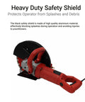 Top Shelf 14 Inch Electric Circular Concrete Saw 3500W Powerhouse Masonry Cutter with heavy duty safety shield for operator protection.