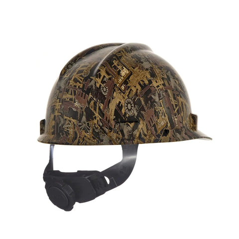 Hydro Dip V-Gard Cap Style Safety Hard Hat with Fas-Trac III Ratchet Suspension, oilfield camo