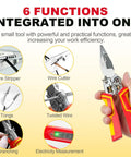 All In One Wire Stripper And Voltage Tester Pliers For AC DC Live Wire Testing, Wire Cutter And Twister, Pro Grade Multi Function Tool