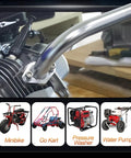 Exhaust Pipe For Coleman CT200U BT200X Mini Bike And GX160 GX200 Go Kart, Predator 196cc 212cc 224cc OHV Clone Engine Compatible, shiny metal pipe and gasket