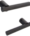 Estate Cylinder Lever Indoor Door Handle In Solid Brass For Interior Doors Customizable Hardware, shown in oil-rubbed bronze