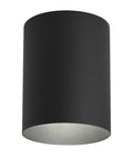 Five Inch Cylinder Outdoor Ceiling Light Modern Flush Mount One Light Aluminum Fixture For Indoor And Outdoor Use Black Finish