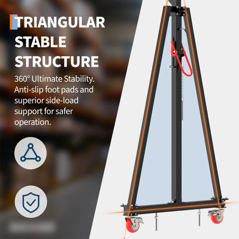 2 Ton Gantry Crane With Manual Trolley Hook And Sling Strap 4400 Lbs Steel I Beam Hoist With triangular stable structure