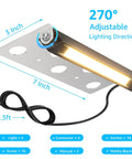 Diagram of 7 Inch Hardscape LED Wall Lights, 5W Outdoor Step and Retaining Wall Lighting, 270 Degree Adjustable, 4 Pack