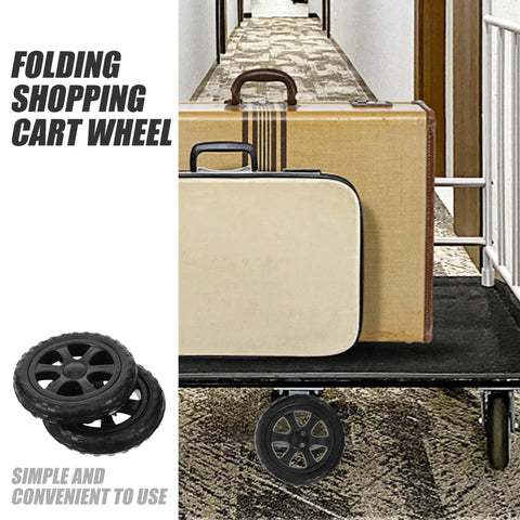6.7 Inch Folding Shopping Cart Wheels Replacement, visible with trolleys, improves mobility and smooth rolling, easy install