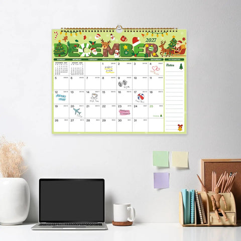 Large 2026 2027 Wall Calendar 18 Month Planner July To December Featuring 12 Fresh Patterns 14.8 X 11.5 Inches Legit Daily Schedule Organizer For Kitchen Or Office Decor To Keep Your Life Together