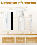 Dimensions of All In One Window Tint Kit For Easy Car Tinting With A Suede Squeegee Utility Knife And 120ml Spray Bottle Included