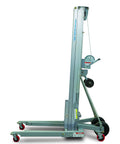 Contractor Grade Material Lift with 650 lb capacity and 12 foot 10 inch lift height steel forks one speed manual winch
