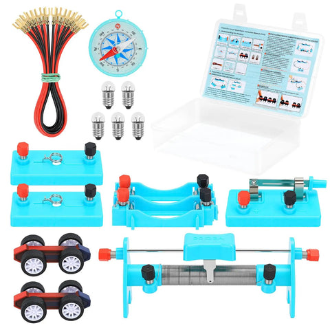 Hands-On Electricity And Magnetism Lab Kit For Kids Ages 8 To 16, 27-Piece Circuit Learning Set With Electromagnets, Switches