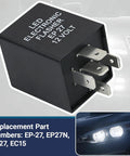5 Pin LED Turn Signal Flasher Relay for Hyper Flash Fix EP27N Electronic Indicator close-up with part numbers shown