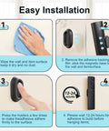 Step-by-step installation guide for Magnetic Remote Control Holder With Self Adhesive Wall Mount 6 Pack Upgraded Silicone Organizer.