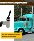 Air Toggle Switch for Peterbilt Trucks and Industrial Pneumatic Systems, Precise Mechanical Lever Control, Direct Replacement for BA1450, Durable Pneumatic Valve, Easy Install, Wide Application, Reliable Airflow Regulation on chrome elbow valve
