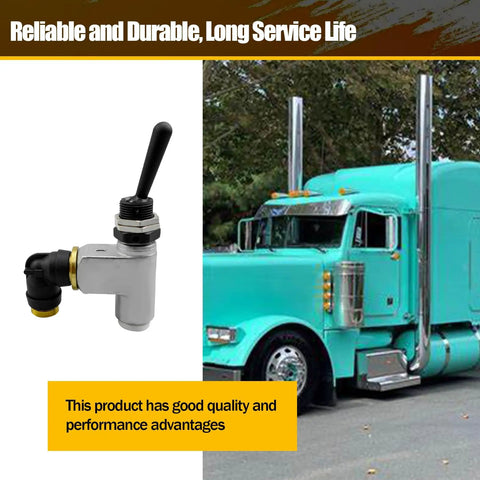 Air Toggle Switch for Peterbilt Trucks and Industrial Pneumatic Systems, Precise Mechanical Lever Control, Direct Replacement for BA1450, Durable Pneumatic Valve, Easy Install, Wide Application, Reliable Airflow Regulation on chrome elbow valve