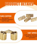8 Pcs Brass Hidden Barrel Hinges 8 Mm Concealed Furniture Fittings With 180 Degree Opening For Jewelry Boxes Cabinets And Wood Craft