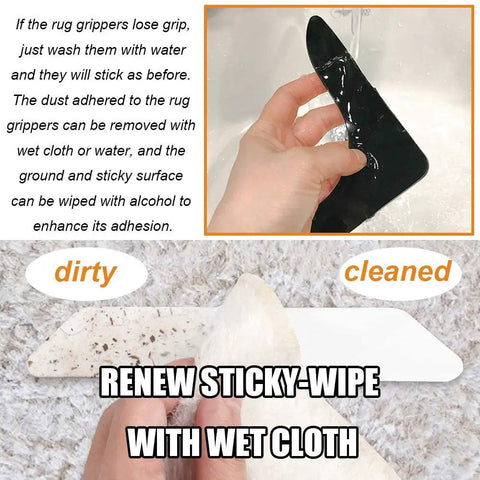 Hand cleaning Ultra Sticky Rug Grippers For Anti Curling Non Slip Rug Tape Keeps Your Rug In Place And Makes Edges And Corners Flat