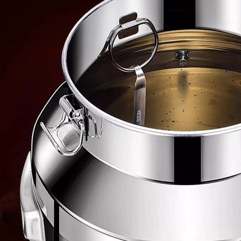 Premium 12.68 Gallon Stainless Steel Milk Can With Airtight Lids For Storing Rice Grain Coffee Beans Or Dog Food, detailed view of lid and interior.