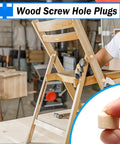 Wood Plugs Set, 150 Pcs Assortment In Four Sizes 3/16 Inch, 5/16 Inch, 3/8 Inch, 1/2 Inch, Schima Wood Plugs For Furniture Holes