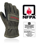 NFPA 1971 Certified Fire Fighter Glove With 2D Curved Fingers, Heavy Duty Heat And Flame Resistance for structural firefighting