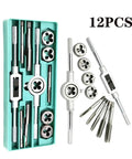 Professional Alloy Steel Tap Die Set In M3 To M12 Metric Sizes For Heavy Machining Jobs Build Strong Threads By Hand Or Machine With Tough Tools That Get The Job Done Smooth And Fast. 12-piece tap and die set with M3-M12 dies in case