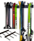 Beefy Heavy Duty Ski Rack Wall Mount Holds Up To 16 Pairs Of Skis, Space Saving Steel Wall Organizer for skis in garage or cabin