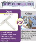 Top Tier Stainless Steel T Brackets For Wood Shelving And Home Repairs Rust Resistant Corner Bracket comparison with iron/zinc alloy.
